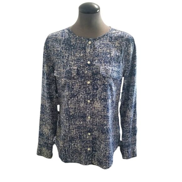 EC BANANA REPUBLIC BUTTON UP BLOUSE W/BREAST POCKETS - Picture 1 of 4